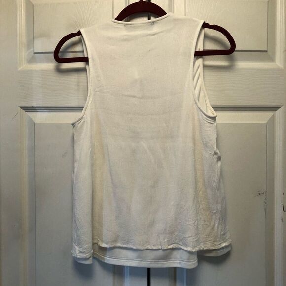 Blue Rain Embroidered Split Neck Tank Top - Picture 2 of 5